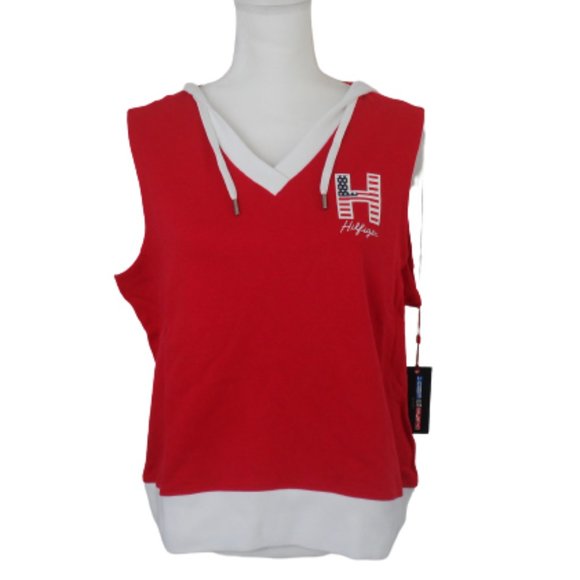 Tommy Hilfiger XL Red Sport Fitness Sweatshirt - Picture 4 of 9